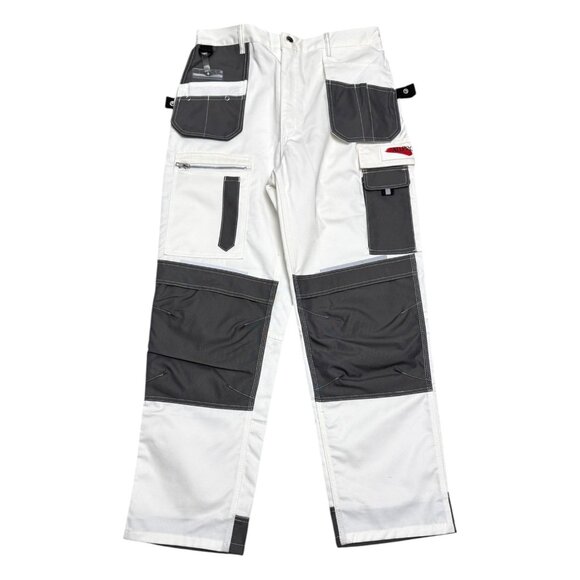 AXUS Work Wear Painter Carpenter Double Knee Cargo White Pants Mens 32x30 Medium - Picture 1 of 7
